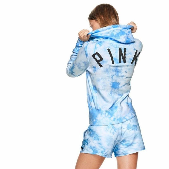 PINK Victoria's Secret Tops Nwot Vs Pink Tie Dye Zip Up Hoodie Poshmark